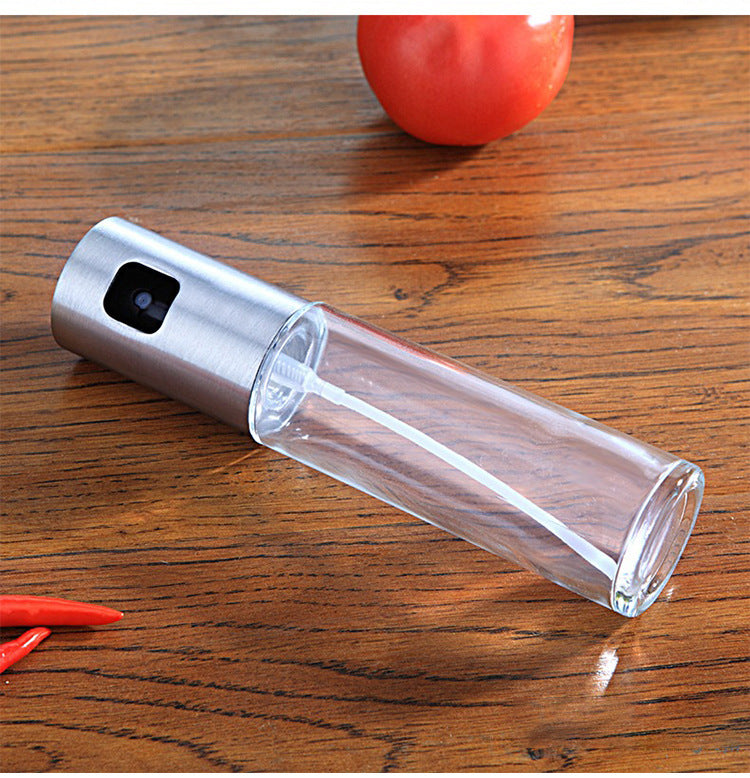 BBQ Healthy Kitchen Cooking Oil Vinegar Spray Bottle Push Type Oil Spray Bottle Pump Oil Tank Leakproof BBQ Sprayer BBQ Tools Kitchen Gadgets