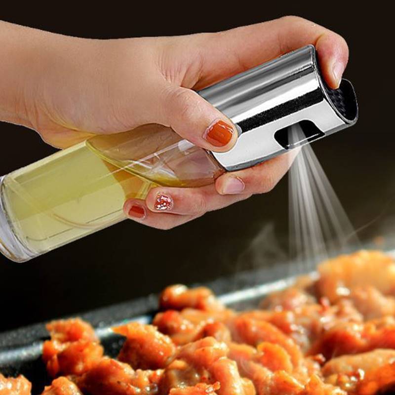 BBQ Healthy Kitchen Cooking Oil Vinegar Spray Bottle Push Type Oil Spray Bottle Pump Oil Tank Leakproof BBQ Sprayer BBQ Tools Kitchen Gadgets