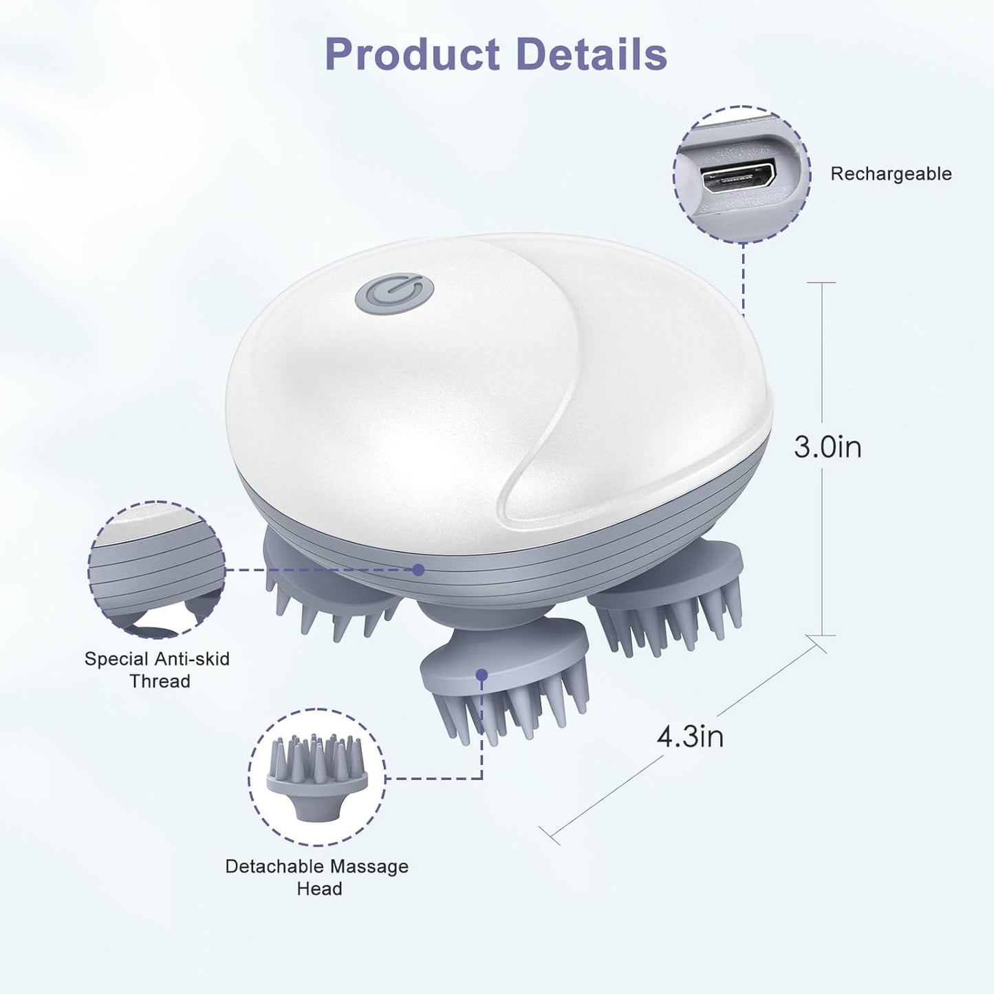 Electric Scalp & Body Massager – pet Handheld Pain Relief & Relaxation Tool